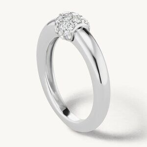 Sophie Ratner Triple Diamond Domed Ring - White Gold